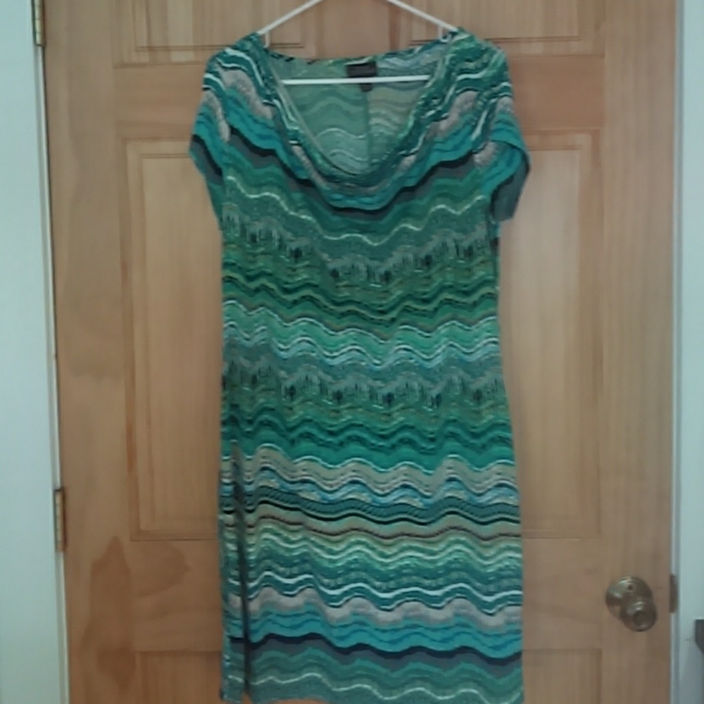 Cowl  Neck Cap Sleeve Dress